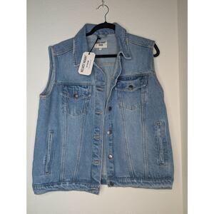 Velvet Heart Denim Los Angeles Y2K Denim Moto Biker Vest S